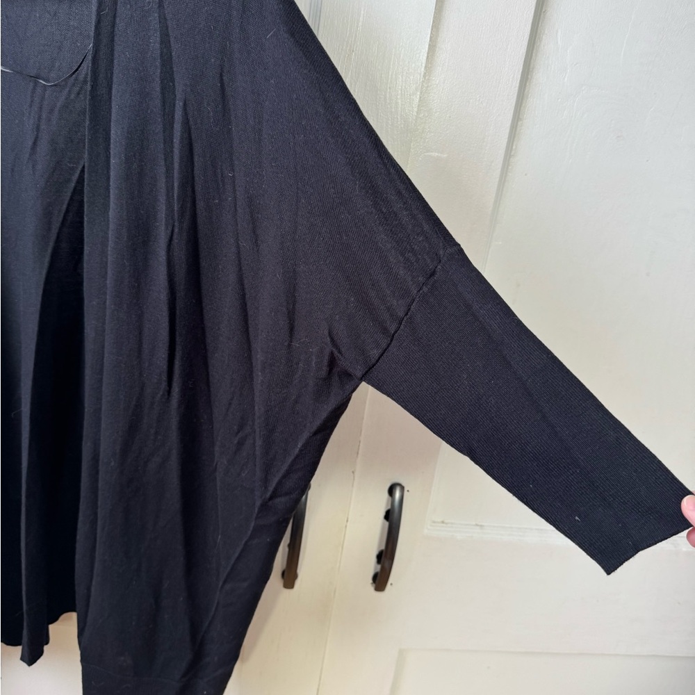Cleo Black Open Front Light Cardigan - Picture 5 of 5
